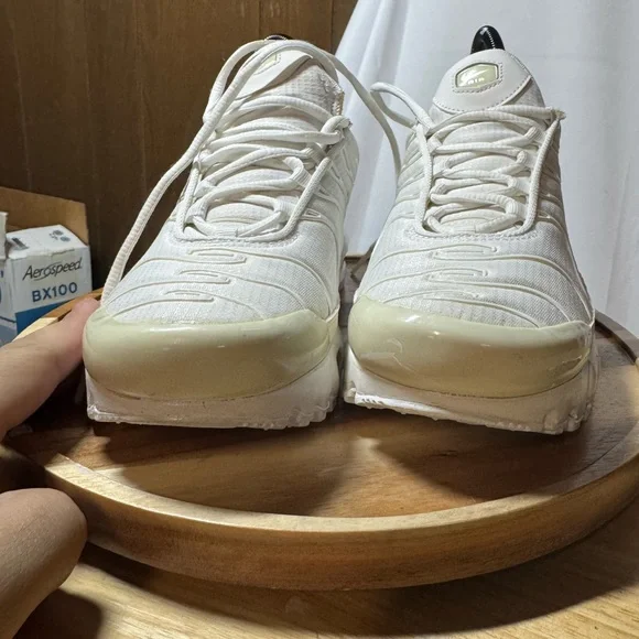 Nike Air Max Plus TN white Metallic Silver 6.5y(women’s 8) - Picture 6 of 7